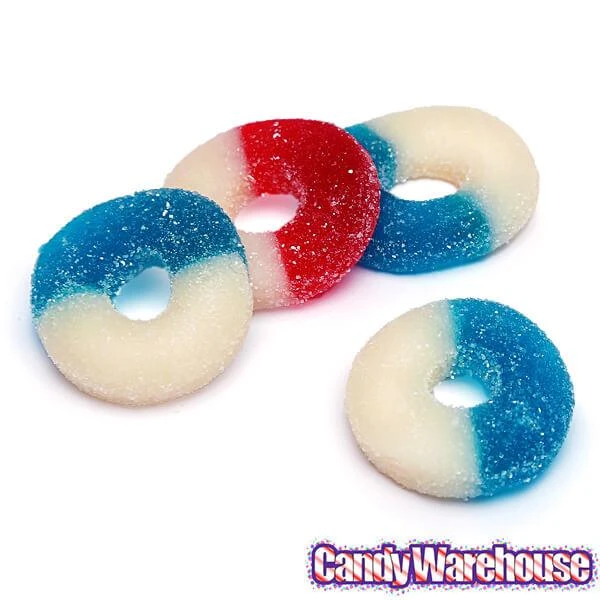 Albanese Freedom Rings Red, White & Blue Gummy Rings: 4.5LB Bag - Image 3