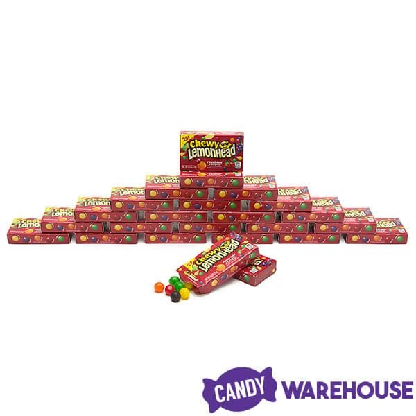 Chewy Lemonhead Fruit Mix Candy Mini Packs: 24-Piece Box - Image 4