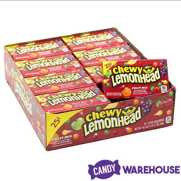 Chewy Lemonhead Fruit Mix Candy Mini Packs: 24-Piece Box - Image 6