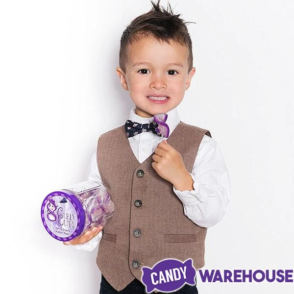 CurlyCutes Petite Crystal Ribbon Pops - Purple Grape: 20-Piece Jar - Image 3