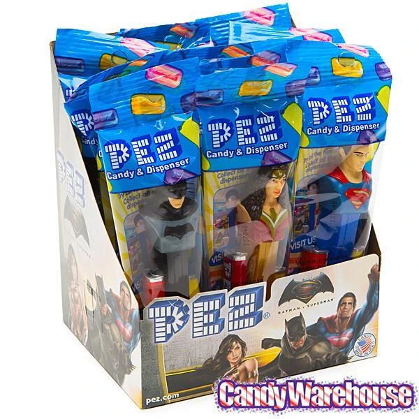 DC Comics - Batman - Superman - Wonder Woman - PEZ Candy Packs: 12-Piece Display - Image 2