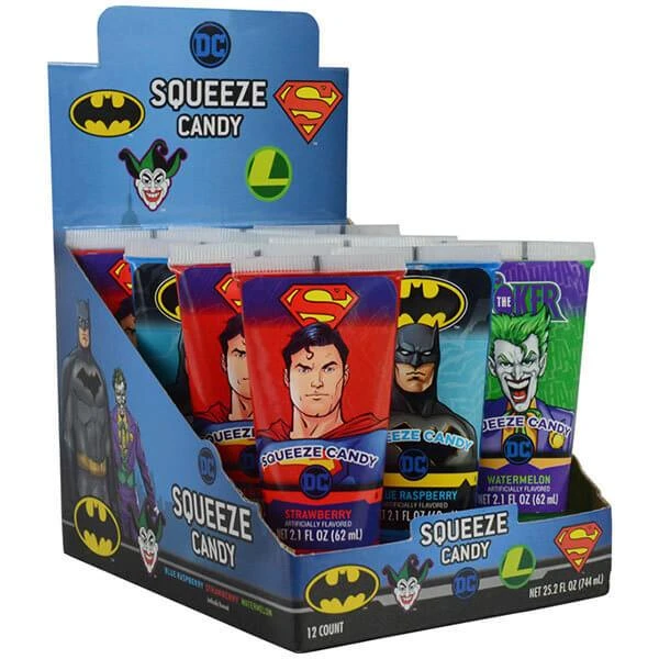 DC Comics Squeeze Candy Tubes: 12-Piece Display - Image 4