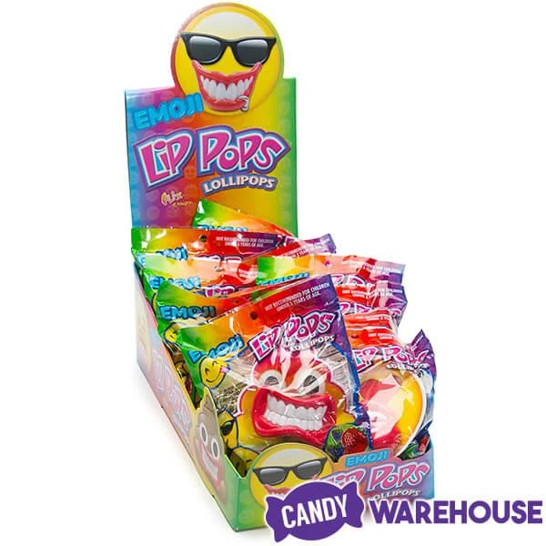 Flix Candy Emoji Lip Pops Candy Packs: 12-Piece Display - Image 2