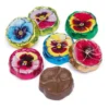 Madelaine Foiled Milk Chocolate Flower Wafers - Pansies: 5LB Bag