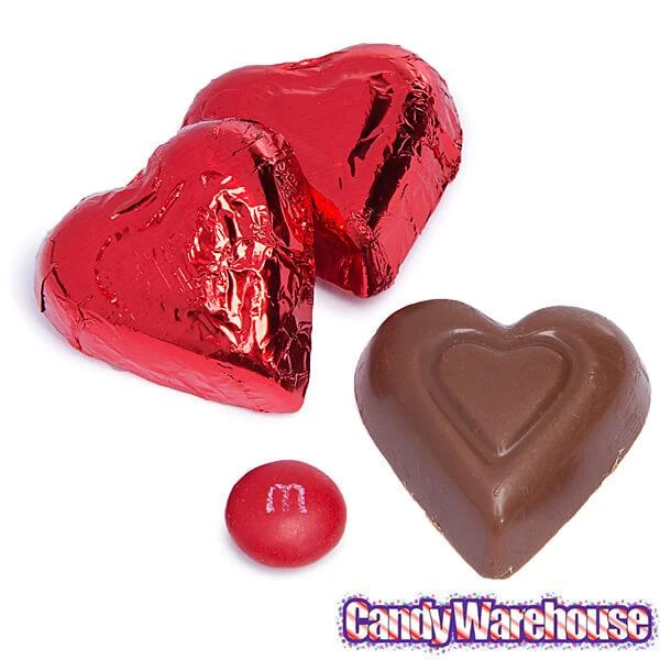 Madelaine Red Foiled Milk Chocolate Hearts: 5LB Box - Image 2
