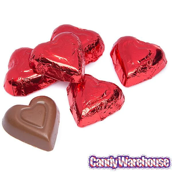 Madelaine Red Foiled Milk Chocolate Hearts: 5LB Box - Image 3