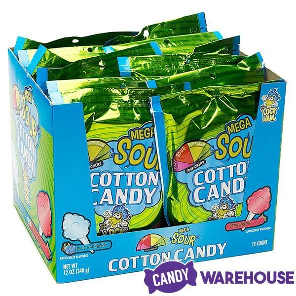 Mega Sour Cotton Candy Packs: 12-Piece Display - Image 3