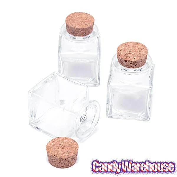 Mini Glass Favor Jars - 1.75-Ounce Square Jar With Cork Stopper: 12-Piece Set - Image 5