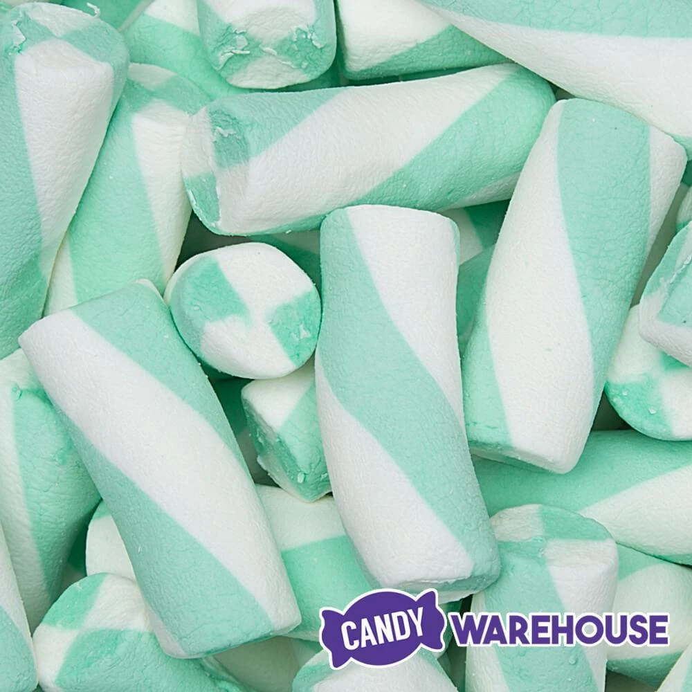 Puffy Poles Jumbo Marshmallow Twists - Teal: 1KG Bag - Image 2