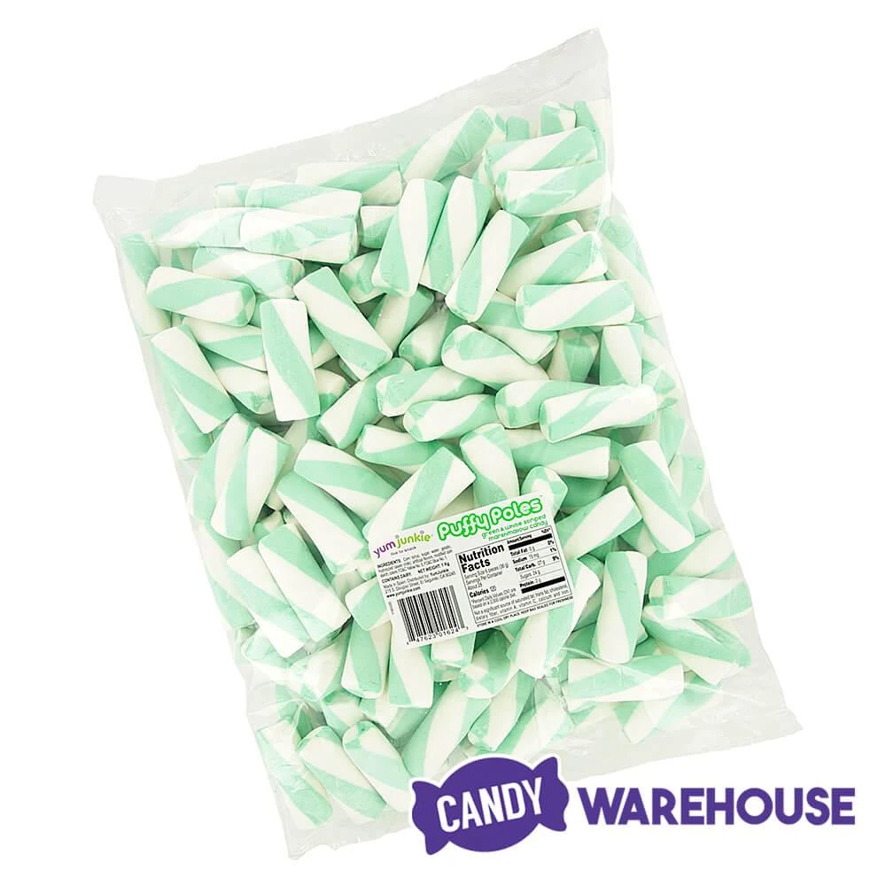 Puffy Poles Jumbo Marshmallow Twists - Teal: 1KG Bag - Image 3