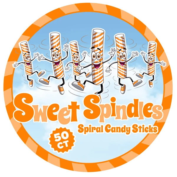 Sweet Spindles Mini Hard Candy Sticks - Orange: 50-Piece Jar - Image 4