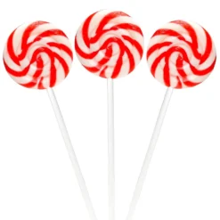 Swipple Pops Petite Swirl Ripple Lollipops - Red Cherry: 60-Piece Tub